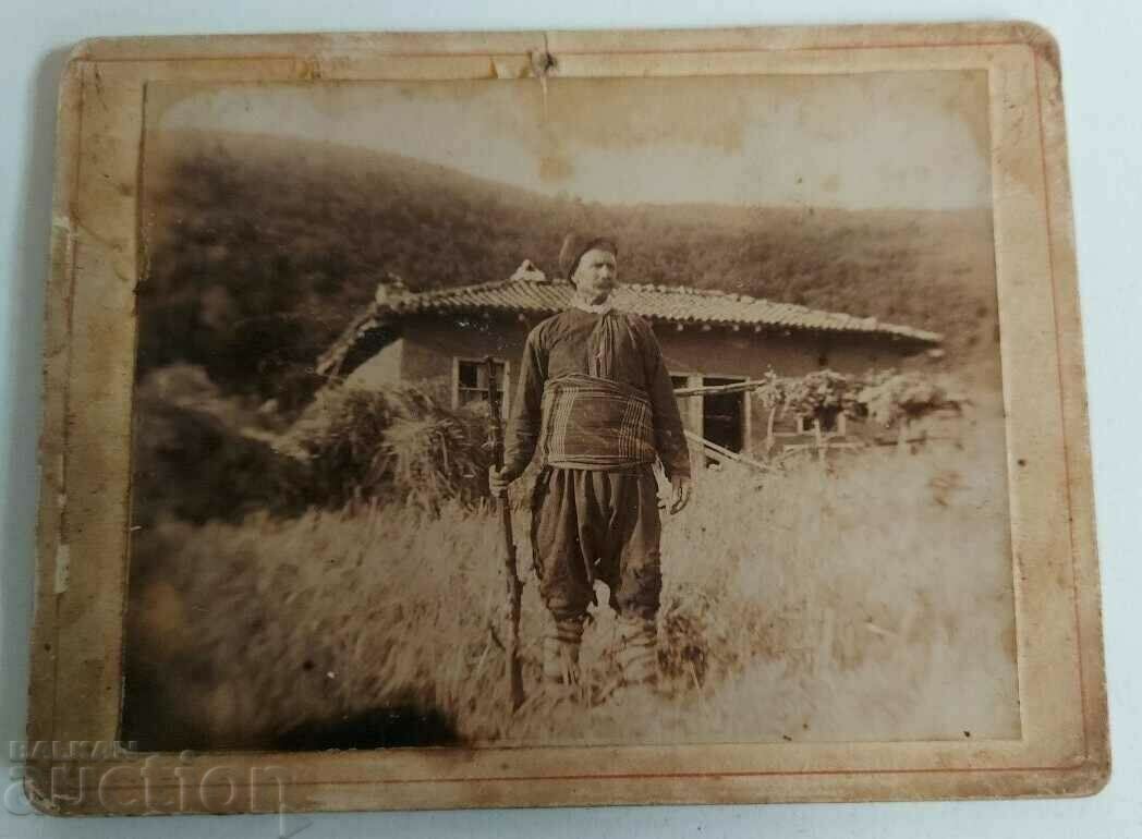 1902 НИКОЛА ПУШКА ПОТУРИ ПОЯС СТАРА СНИМКА ФОТОГРАФИЯ КАРТОН