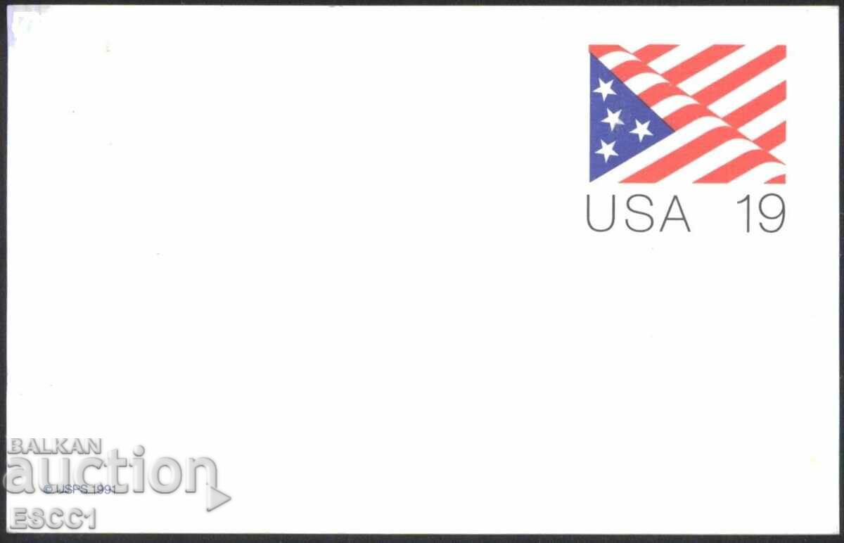 Postcard printed stamp National Flag 1991 USA