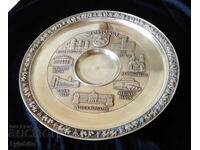 Panou din alamă 900 gr., cal în picioare, arhitectură, viță de vie, struguri