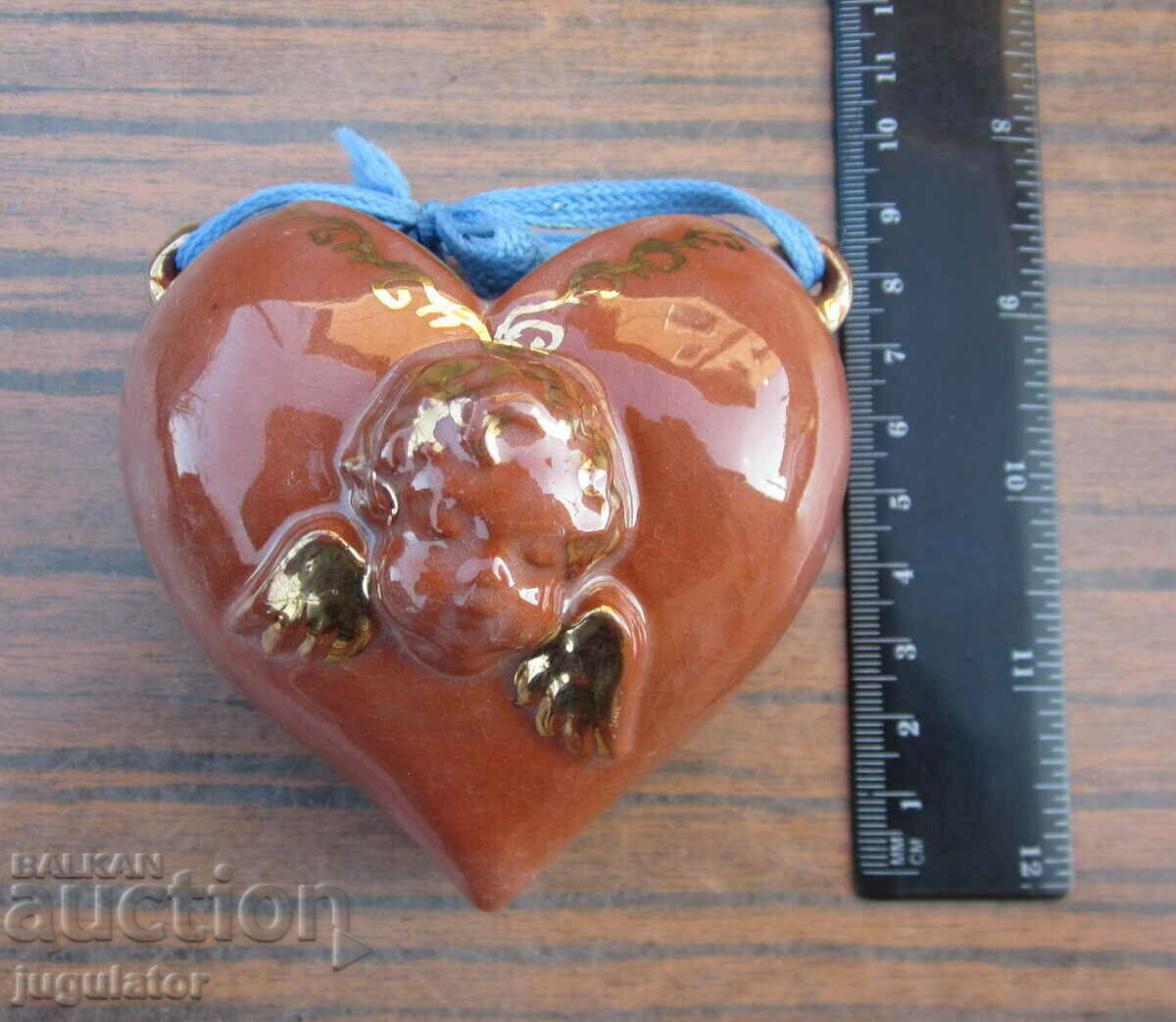 vintage ceramic heart vase for dried flowers - 6