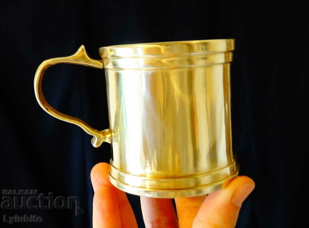 Auction Massive bronze wine cup plus glass cup Auction Massive bronze wine cup plus glass cup