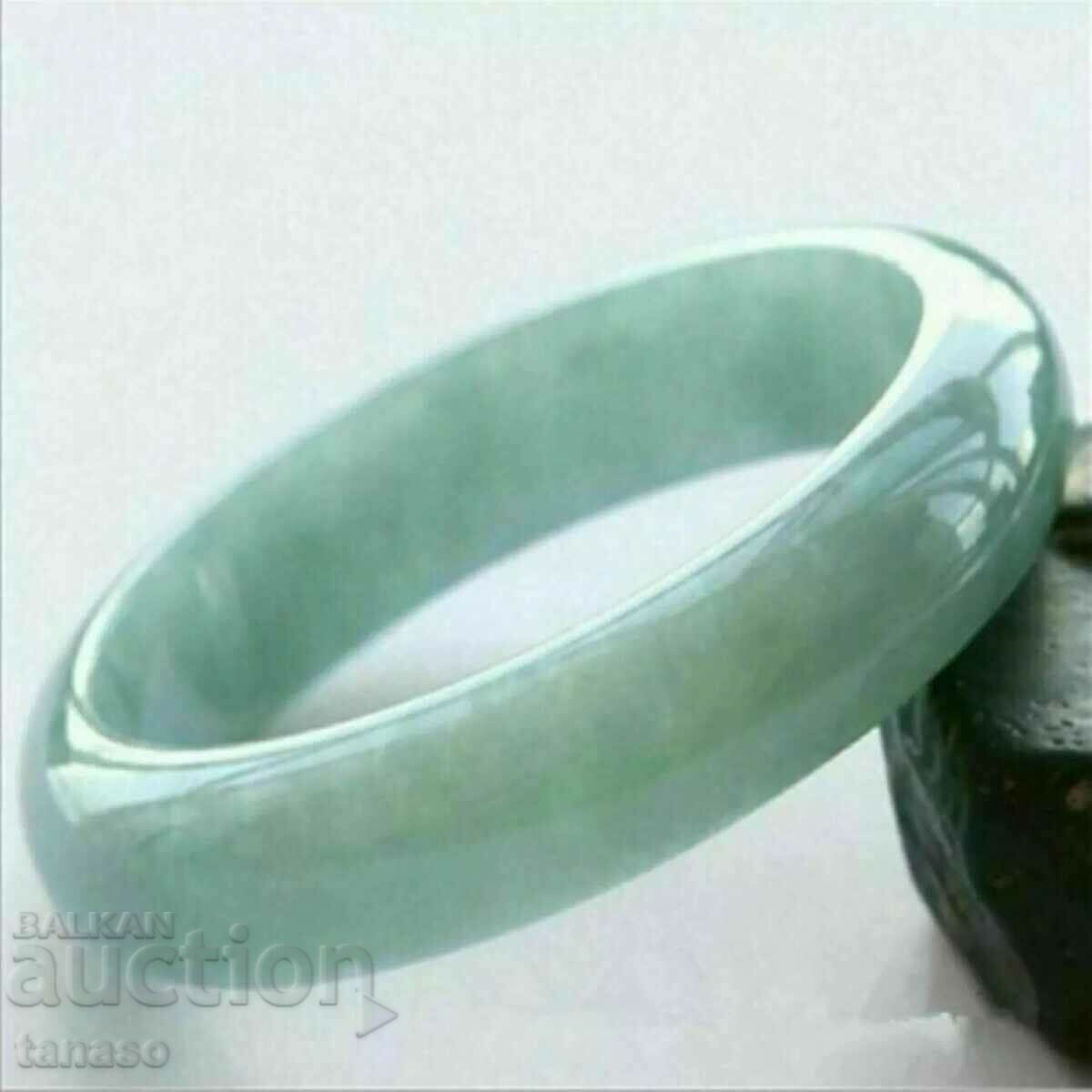 Natural light green jade bracelet