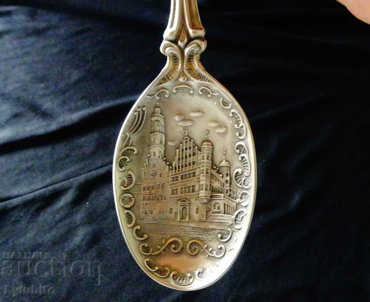 Pewter spoon from 1991, engraved castle, pewter wedding with price 19.00 BGN | € 9.71 Pewter spoon from 1991, engraved castle, pewter wedding with price 19.00 BGN | € 9.71