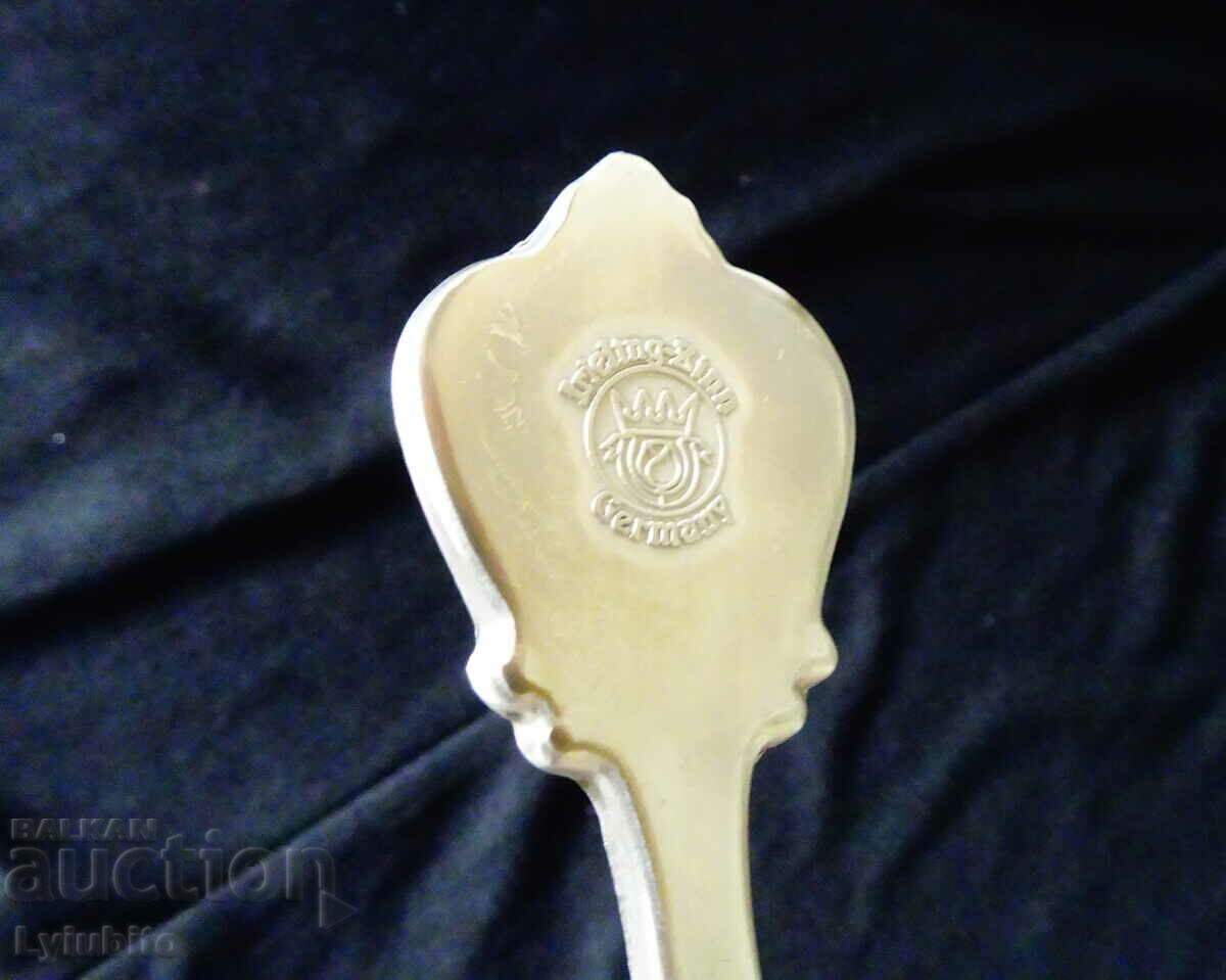 Pewter spoon from 1991, engraved castle, pewter wedding - 5 Pewter spoon from 1991, engraved castle, pewter wedding - 5