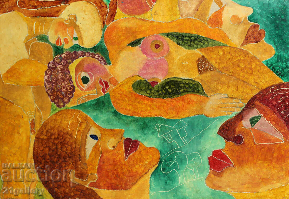 Marina Angelova Figurative composition oil paints with price 250.00 BGN | € 127.82 Marina Angelova Figurative composition oil paints with price 250.00 BGN | € 127.82