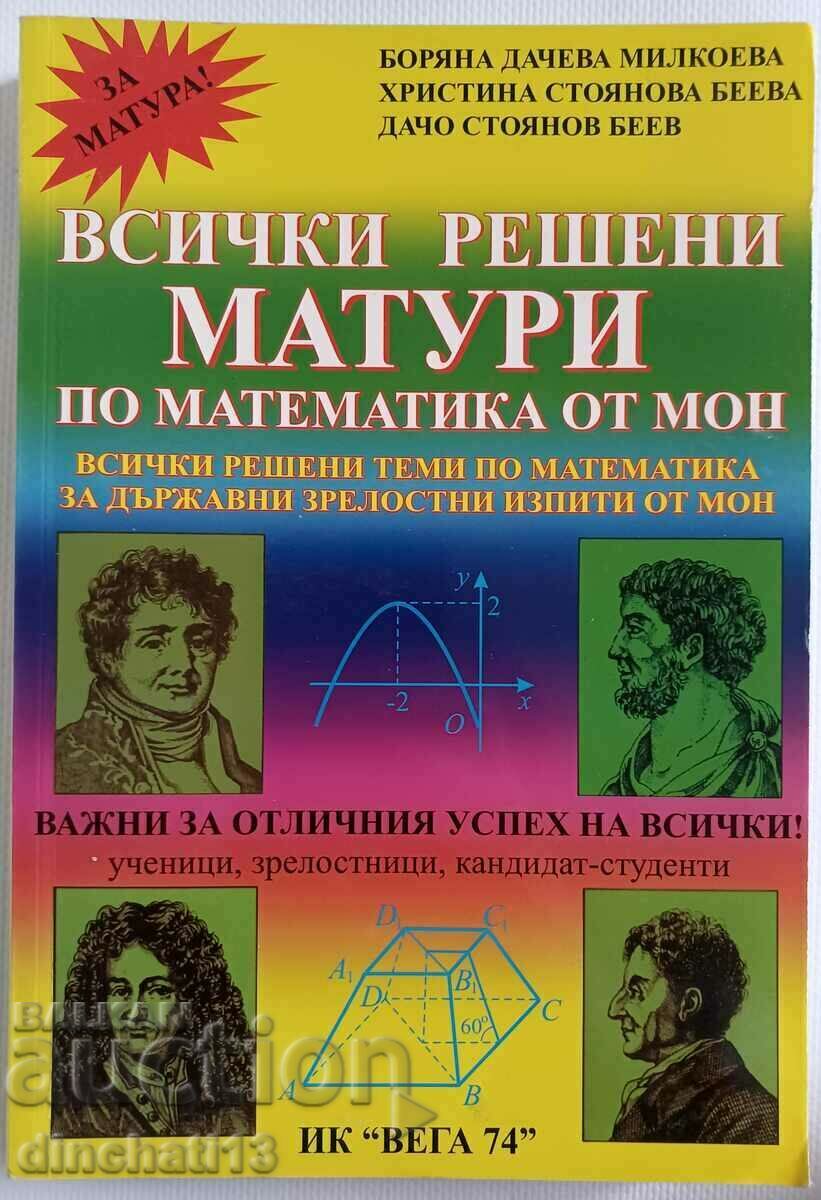 All solved matriculation exams in mathematics from MES: Boryana Milkoeva