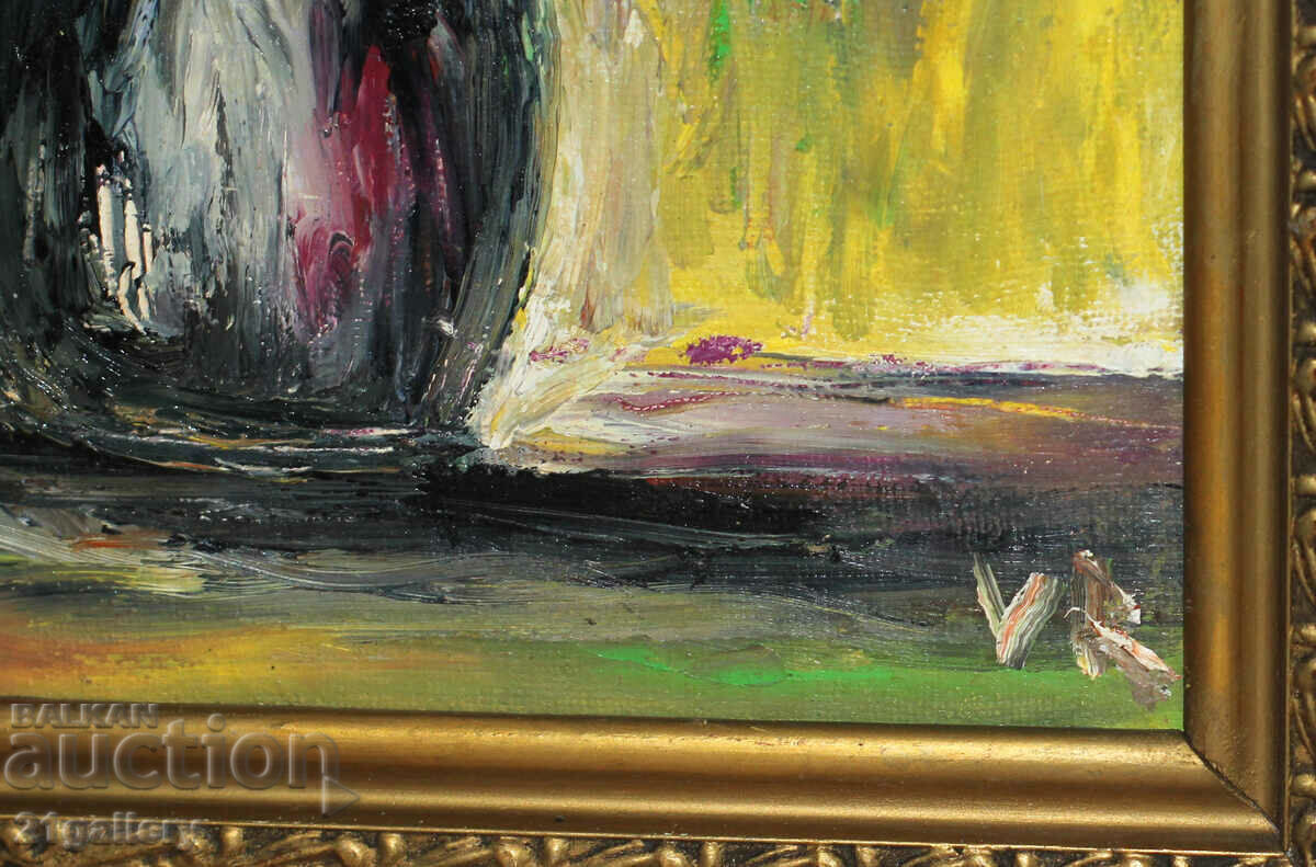 Still life vase with flowers, oil paints, signed - 7