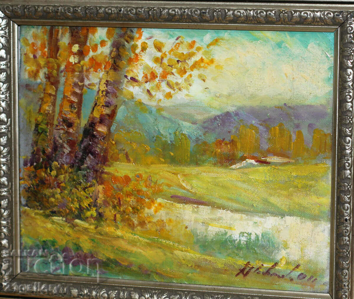 Autumn landscape, oil paints, signed 2011. with price 200.00 BGN | € 102.26 Autumn landscape, oil paints, signed 2011. with price 200.00 BGN | € 102.26