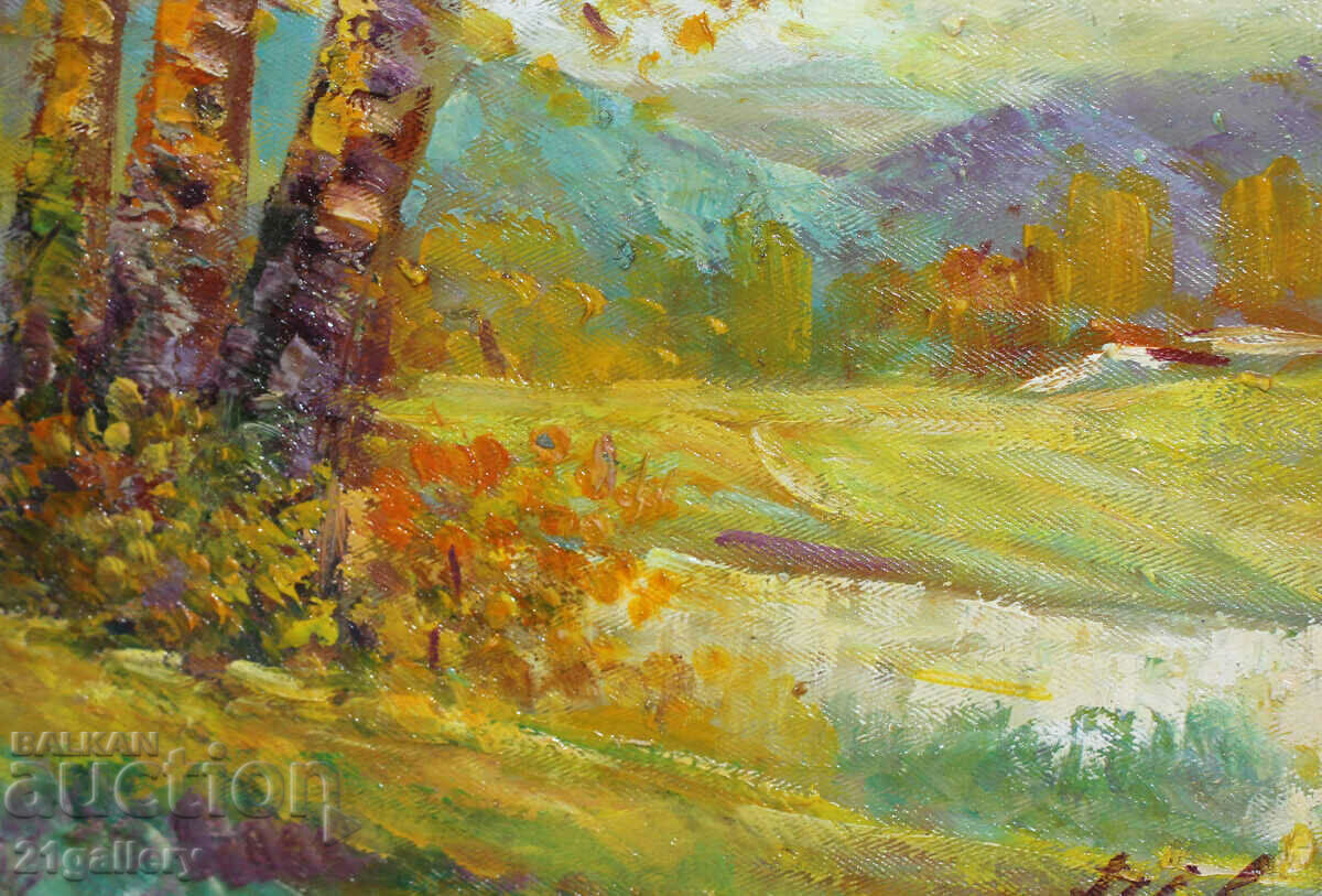 Autumn landscape, oil paints, signed 2011. - 5 Autumn landscape, oil paints, signed 2011. - 5