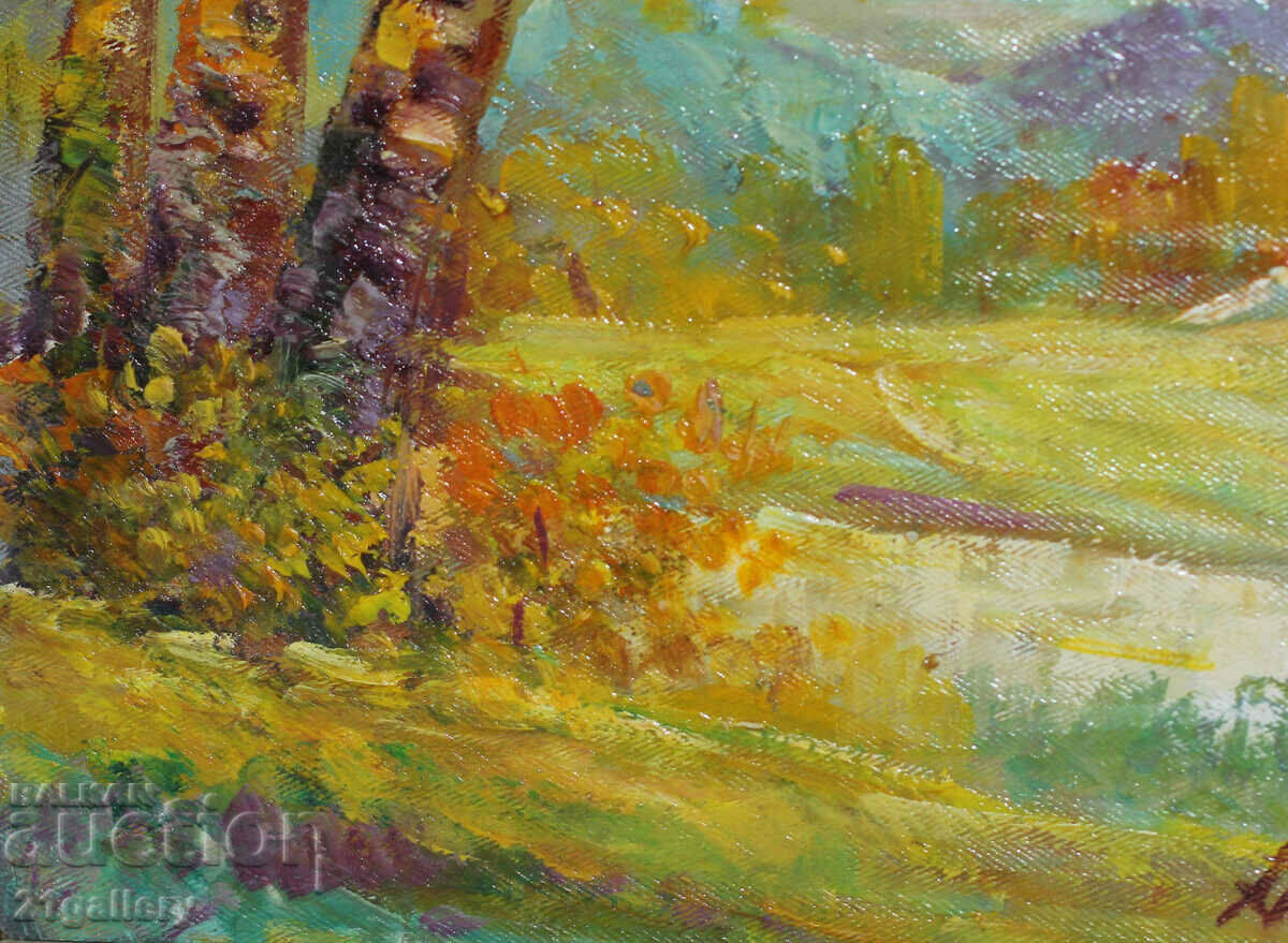 Autumn landscape, oil paints, signed 2011. - 6 Autumn landscape, oil paints, signed 2011. - 6
