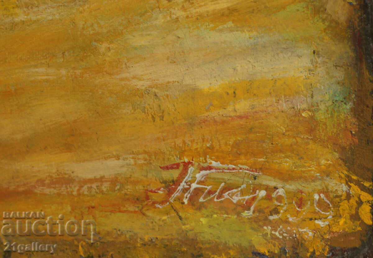 Nikolay Genchev Landscape with boats, oil paints, signed - 7 Nikolay Genchev Landscape with boats, oil paints, signed - 7