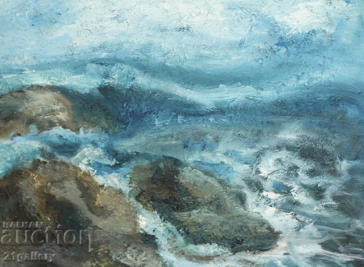 Delivery of Seascape, oil on canvas, signed Delivery of Seascape, oil on canvas, signed