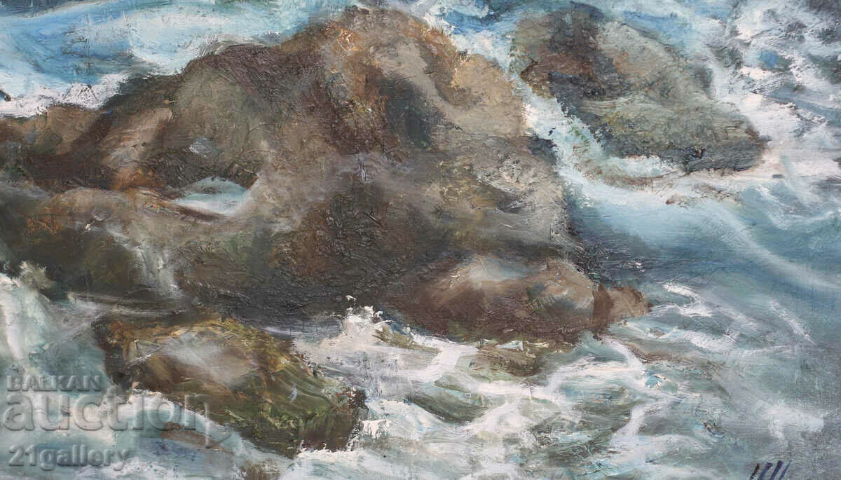 Seascape, oil on canvas, signed - 5 Seascape, oil on canvas, signed - 5