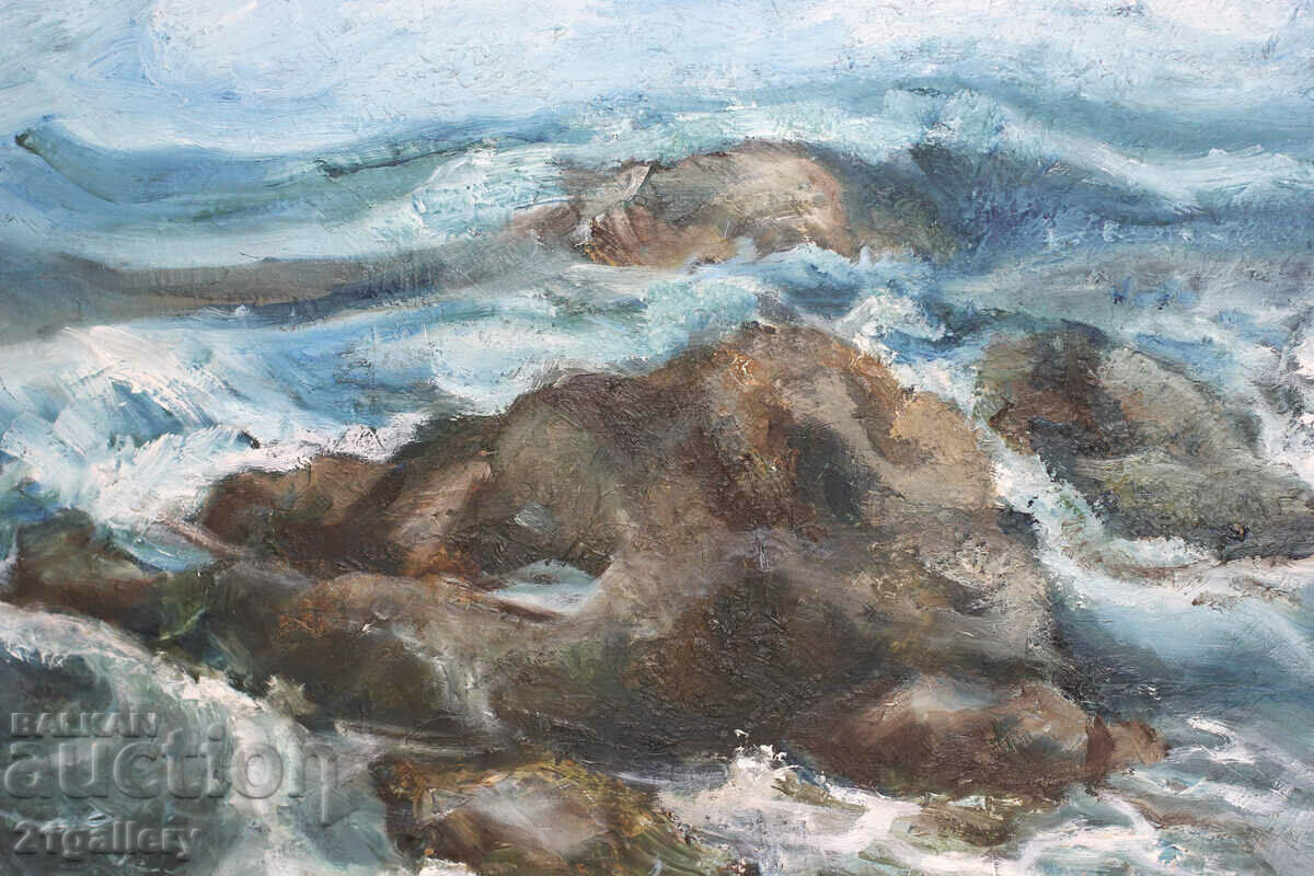 Seascape, oil on canvas, signed - 6 Seascape, oil on canvas, signed - 6