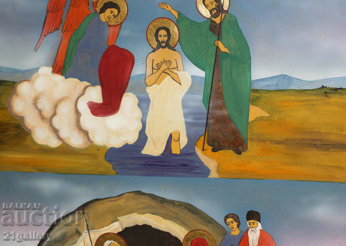 Contemporary painting, religious theme, tempera paints with price 250.00 BGN | € 127.82