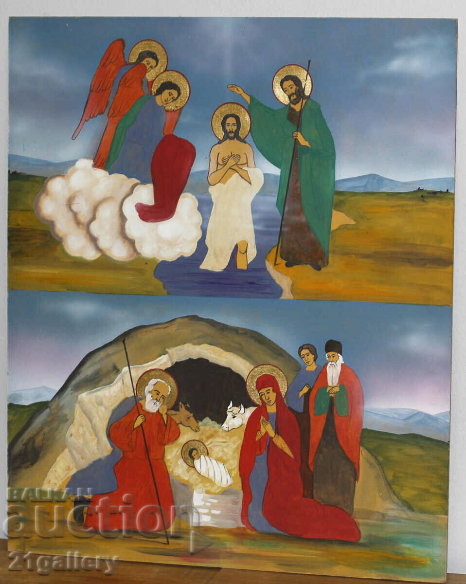 Contemporary painting, religious theme, tempera paints - 7