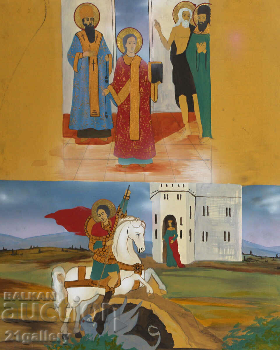 Σύγχρονη ζωγραφική, θρησκευτικό θέμα, χρώματα τέμπερας με τιμή 250.00 BGN | € 127.82