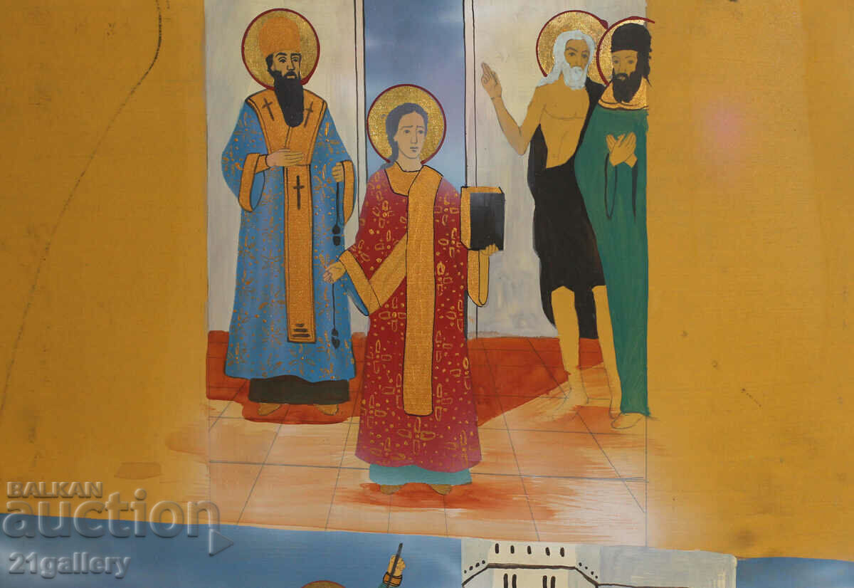 Σύγχρονη ζωγραφική, θρησκευτικό θέμα, χρώματα τέμπερας - 6