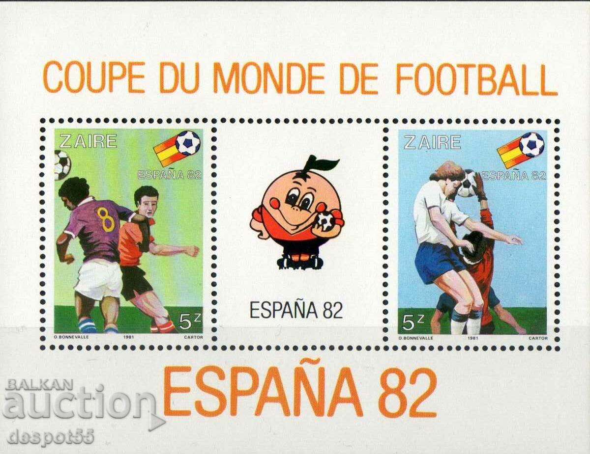 1981. Zair. Cupa Mondială la fotbal - Spania (1982). Bloc.