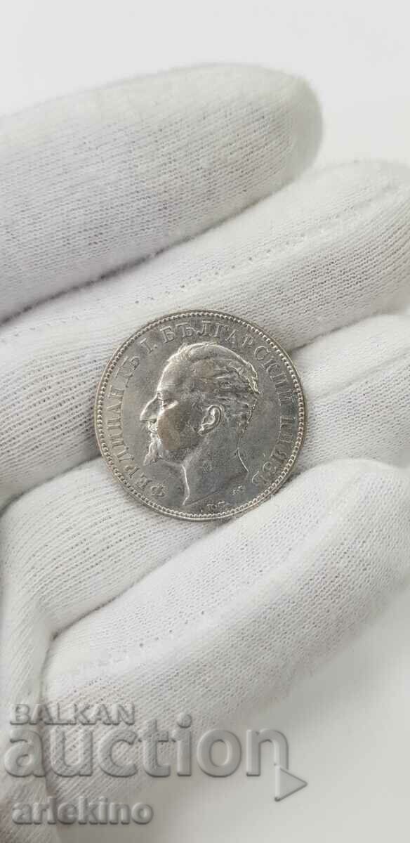 Silver princely coin 2 BGN 1894 with price 230.00 BGN | € 117.60 Silver princely coin 2 BGN 1894 with price 230.00 BGN | € 117.60