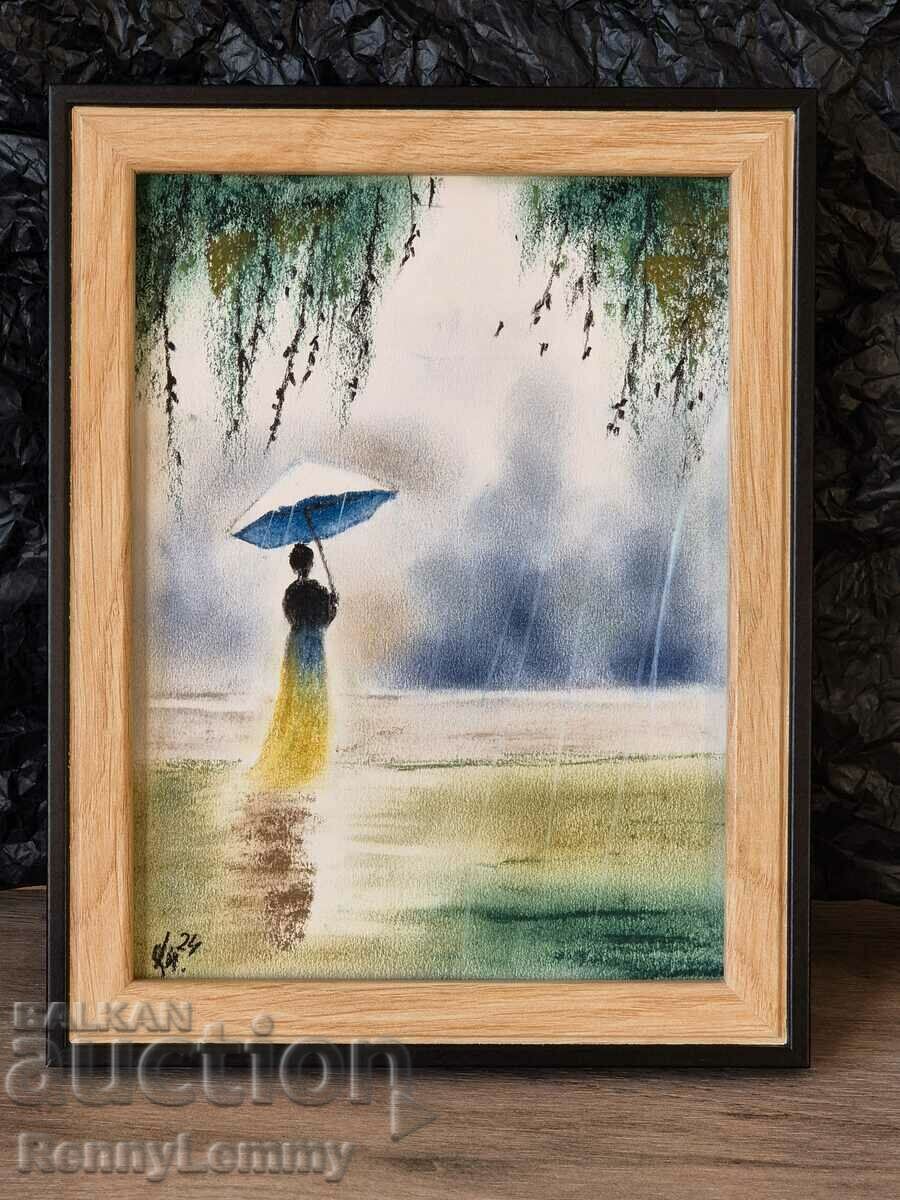 Melancholy, original painting, pastel