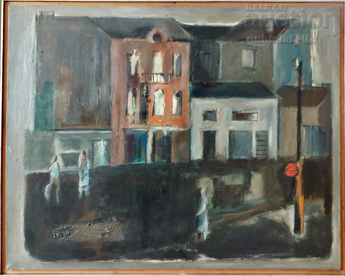 Painting, cityscape, art. Georgi Yanakiev (1941-2018)