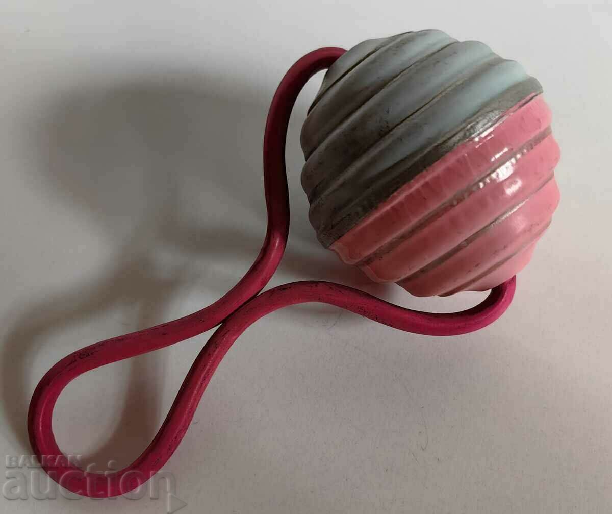 .100 YEAR CELLULOID BABY RATTLE