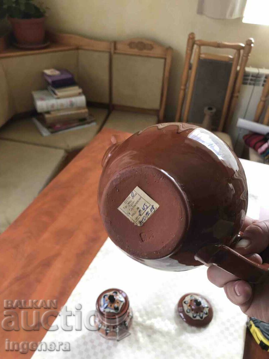 Auction  CERAMIC TROJANSKA TEAPOT AND SUGAR DISH NEW SET