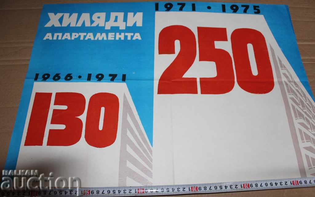 Auction . 1971 THOUSANDS OF APARTMENTS HOUSING CONSTRUCTION SOCIAL POSTER Auction . 1971 THOUSANDS OF APARTMENTS HOUSING CONSTRUCTION SOCIAL POSTER