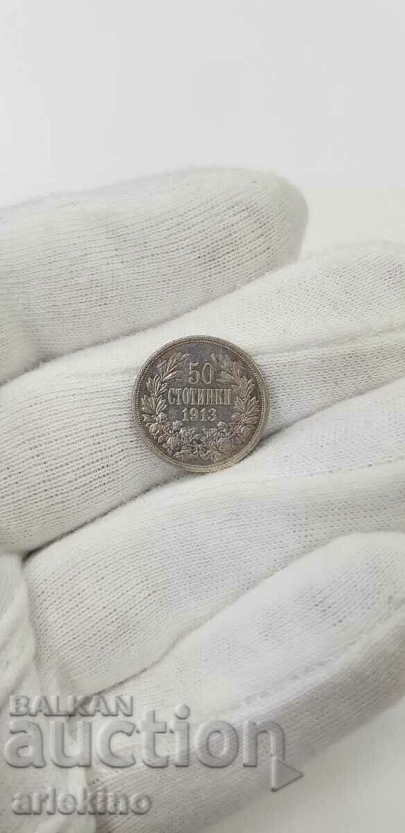 Auction  Silver royal coin 50 cents 1913