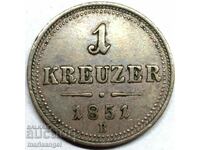 1 Kreuzer 1851 In Austria - quite rare