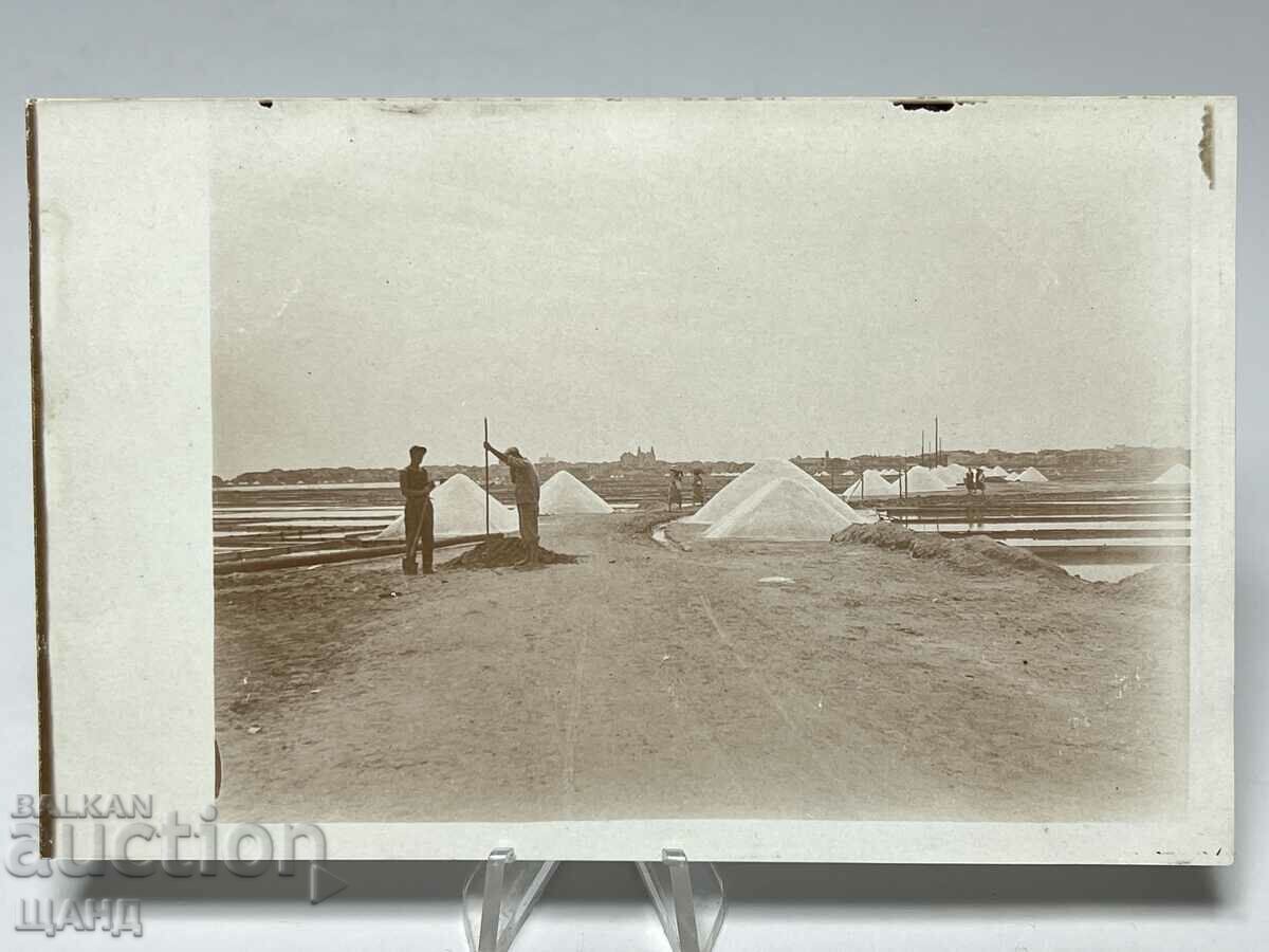 1930 Photo Card Anhialo Elephants with Workers Pomorie