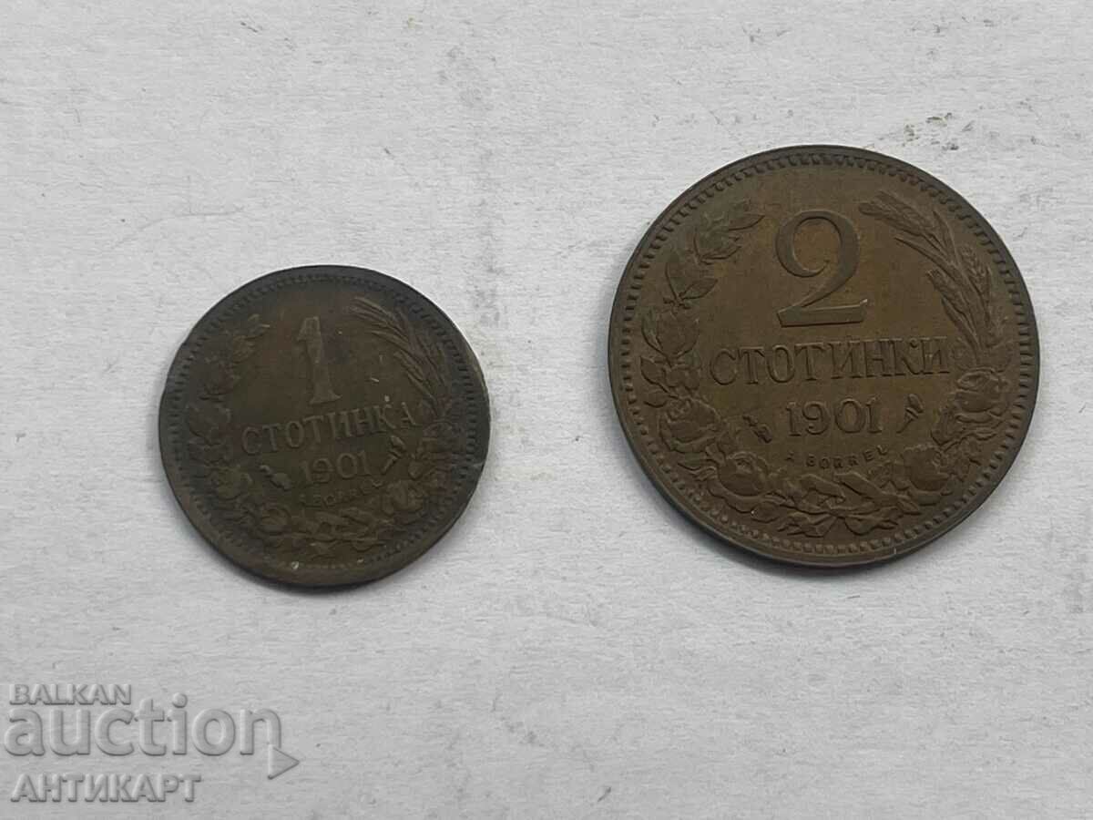 1 cent and 2 cents 1901