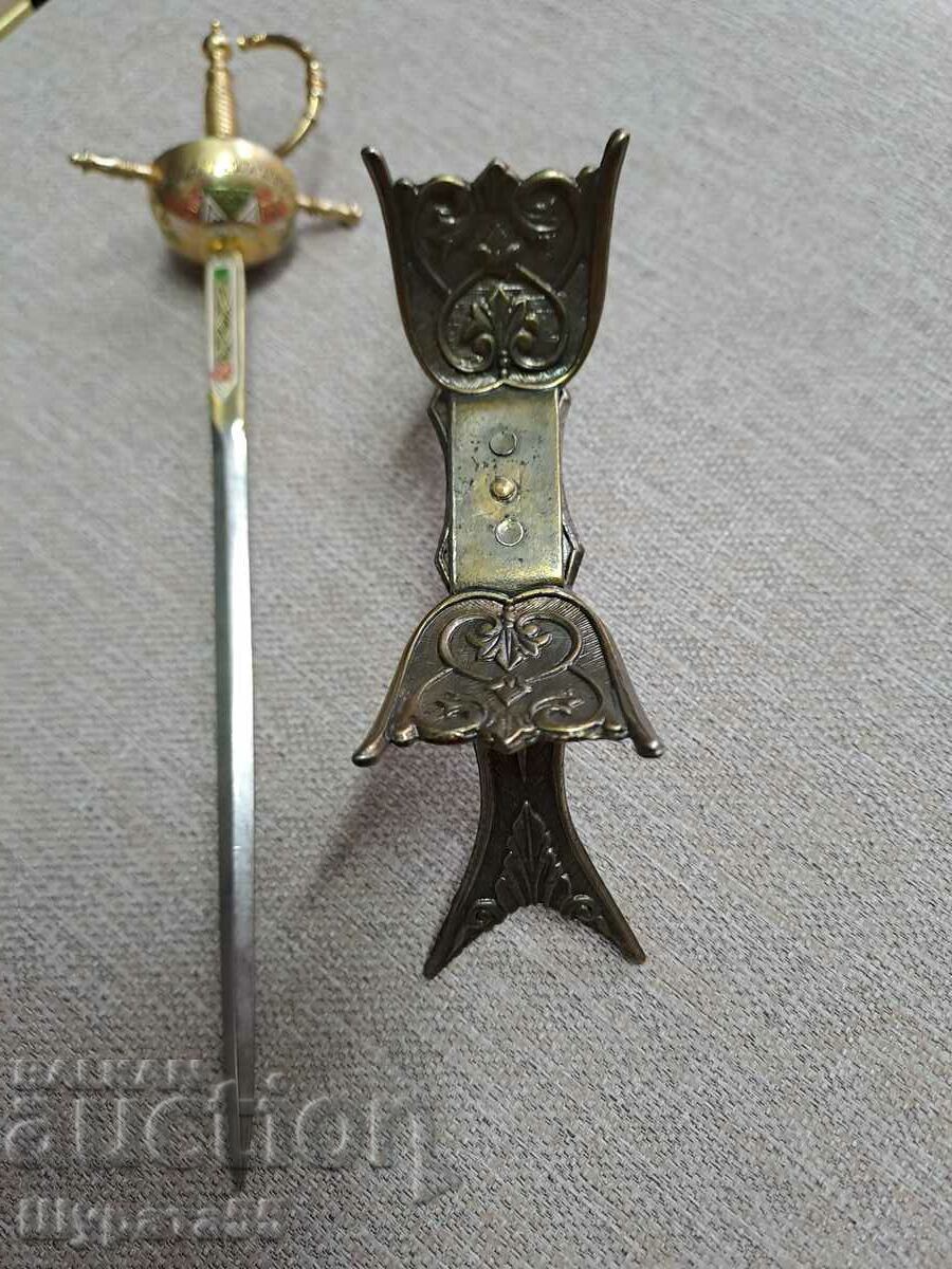 Paper knife 23 cm. Stand 15 cm BGN 50 set. Paper knife 23 cm. Stand 15 cm BGN 50 set.