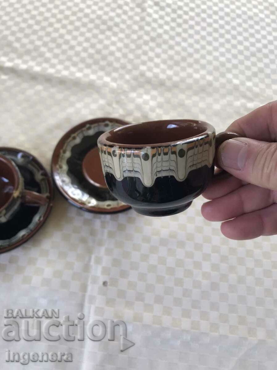 Auction CERAMIC TROJAN CUP COFFEE PLATE SET-3 NOS. NEW Auction CERAMIC TROJAN CUP COFFEE PLATE SET-3 NOS. NEW