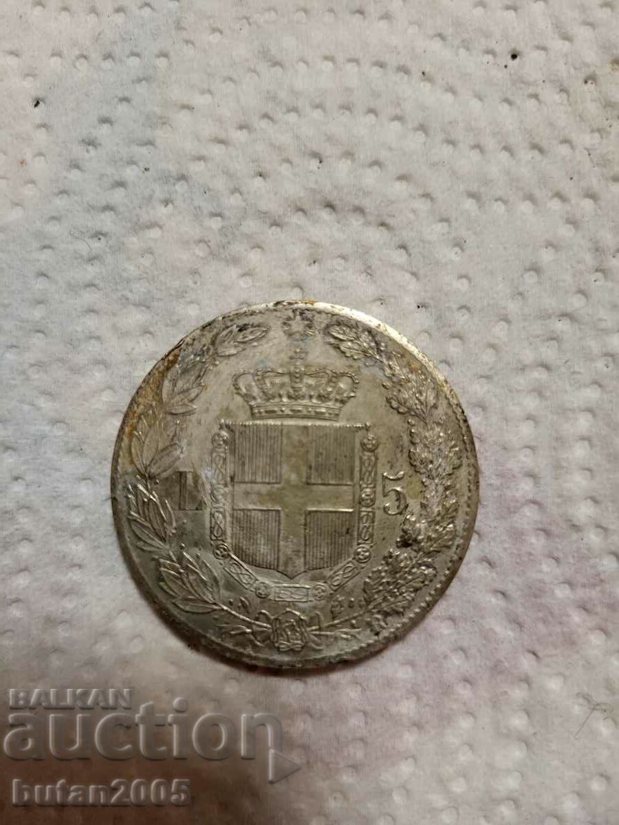 5 Lire Italy 1878