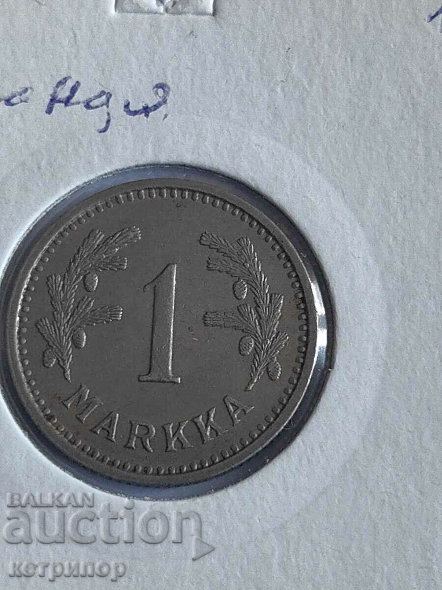 1 mark Finland 1931 nickel