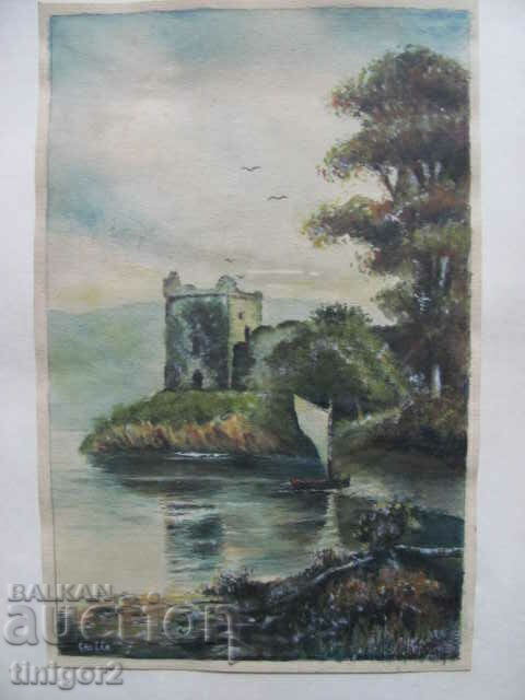 Old watercolor painting, signature, 37x27cm. with price 39.00 BGN | € 19.94 Old watercolor painting, signature, 37x27cm. with price 39.00 BGN | € 19.94