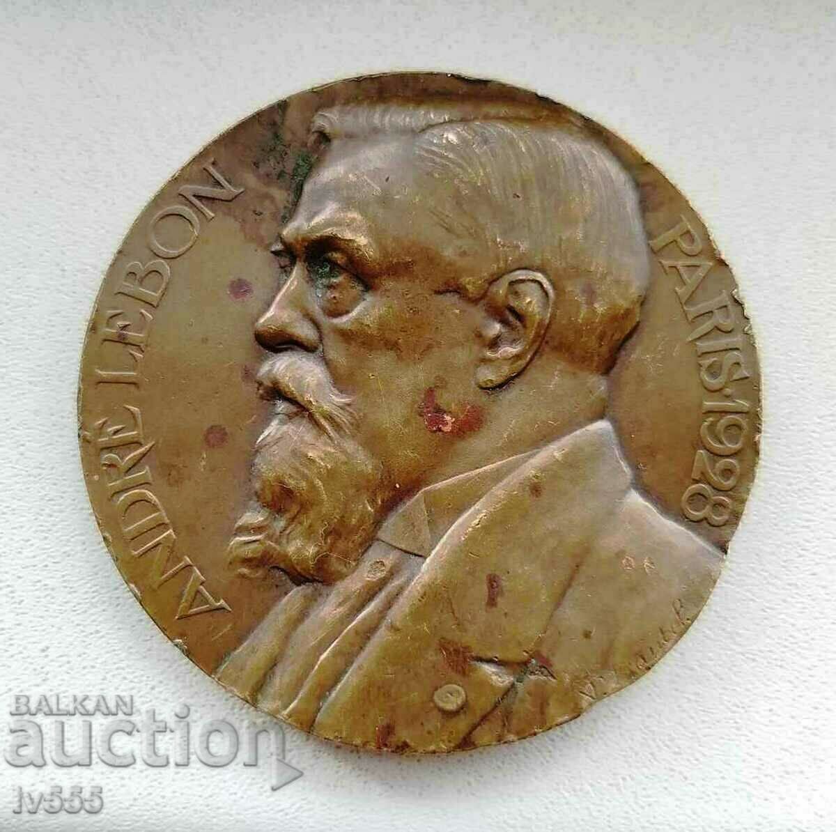 Auction  OLD FRENCH MEDAL, LAND CREDIT - ANDRE LEBON/PARIS 1928