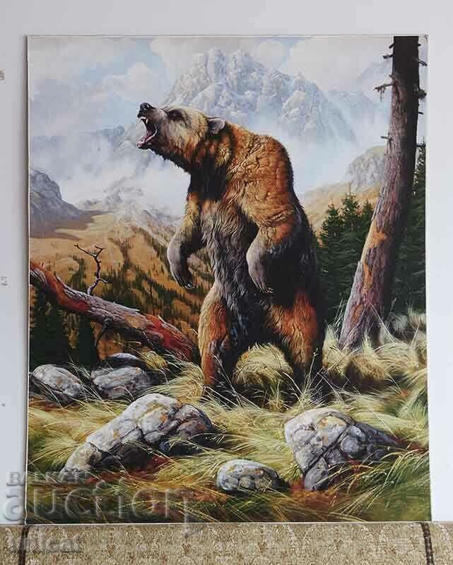 "The wild is calling", bear in the mountains, painting "The wild is calling", bear in the mountains, painting
