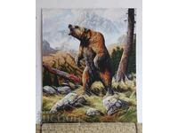 "The wild is calling", bear in the mountains, painting