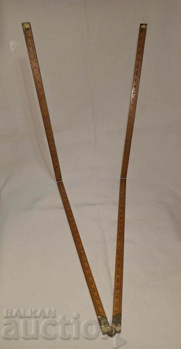 Old folding tape measure--100 cm.--wood bronze with price 30.00 BGN | € 15.34 Old folding tape measure--100 cm.--wood bronze with price 30.00 BGN | € 15.34