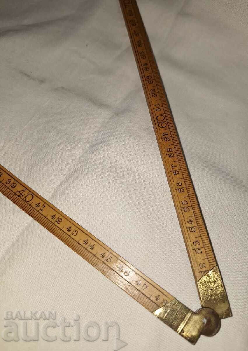 Auction Old folding tape measure--100 cm.--wood bronze Auction Old folding tape measure--100 cm.--wood bronze
