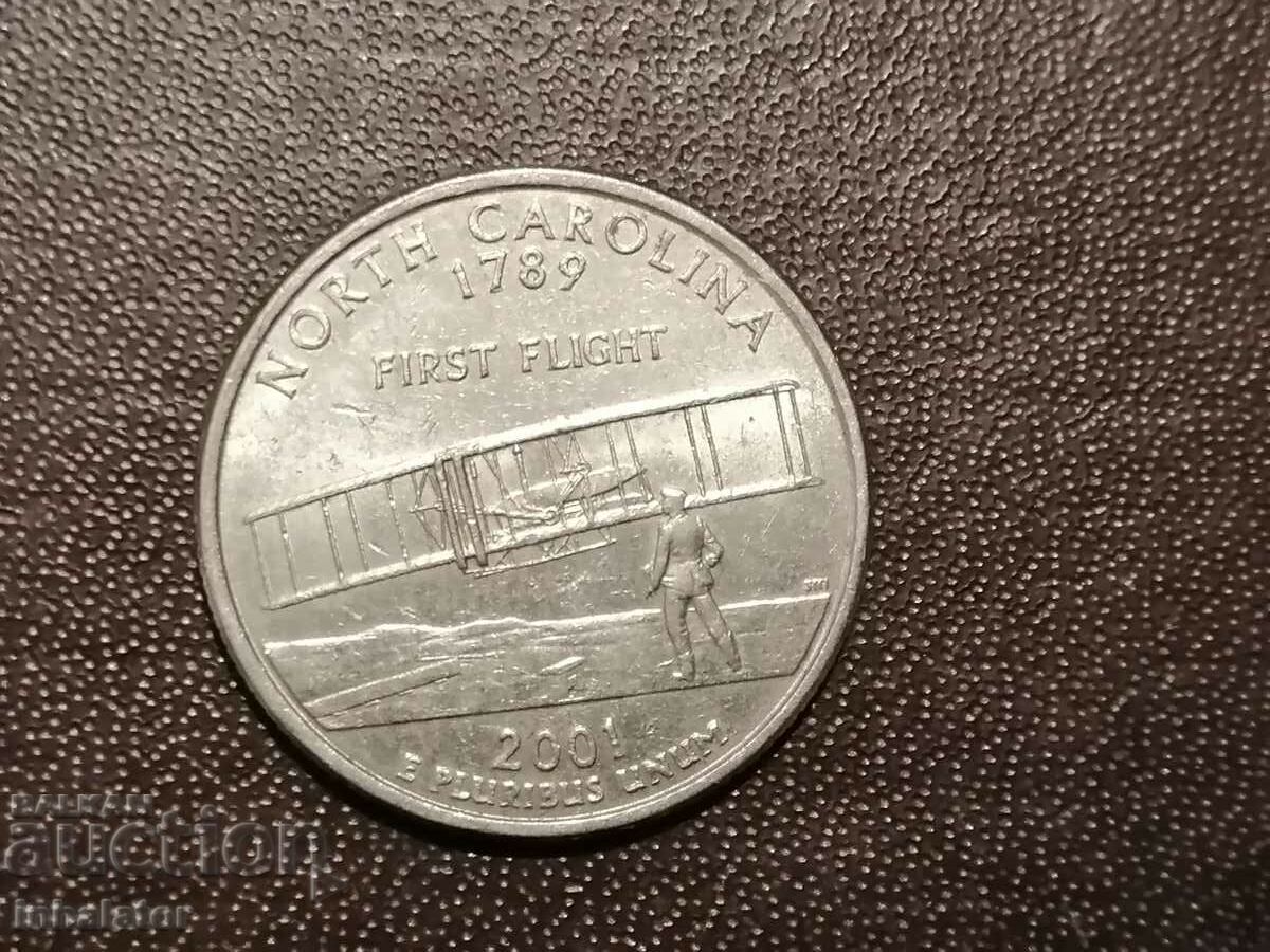 North Carolina 25 Cents 2001D