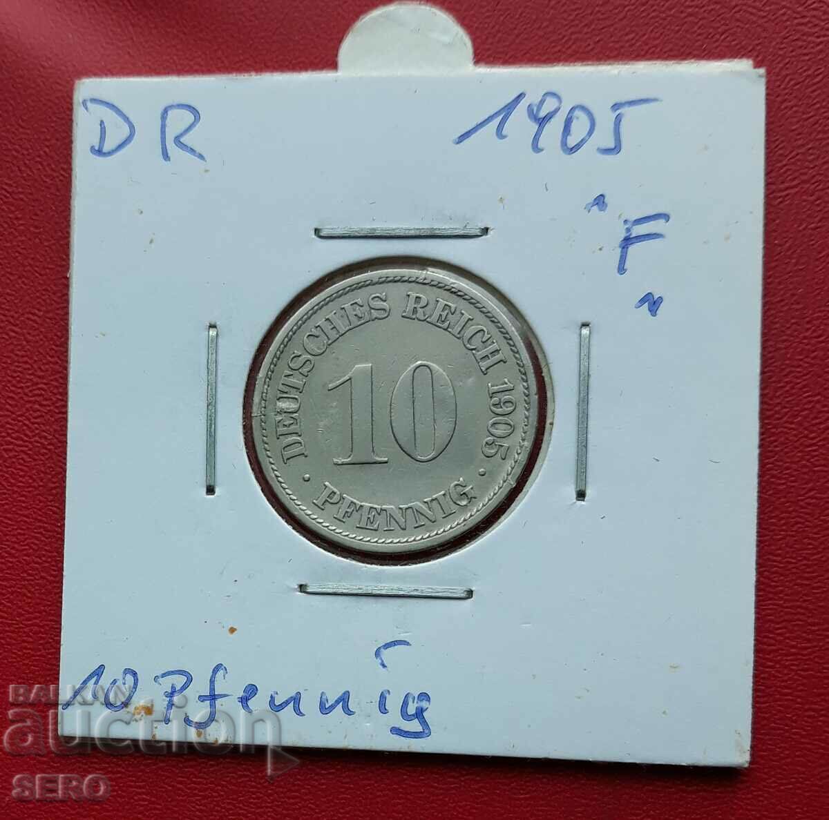 Germany-10 Pfennig 1905 F-Stuttgart