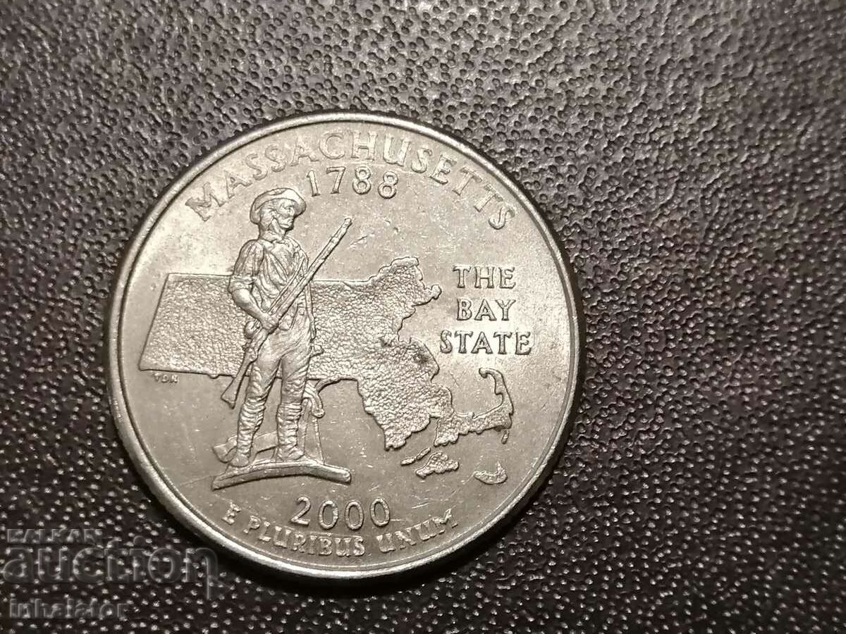 Massachusetts 25 cents 2000 R