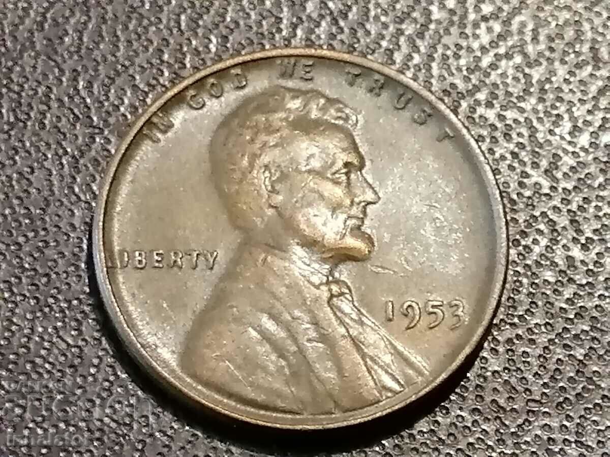 1953 1 cent SUA