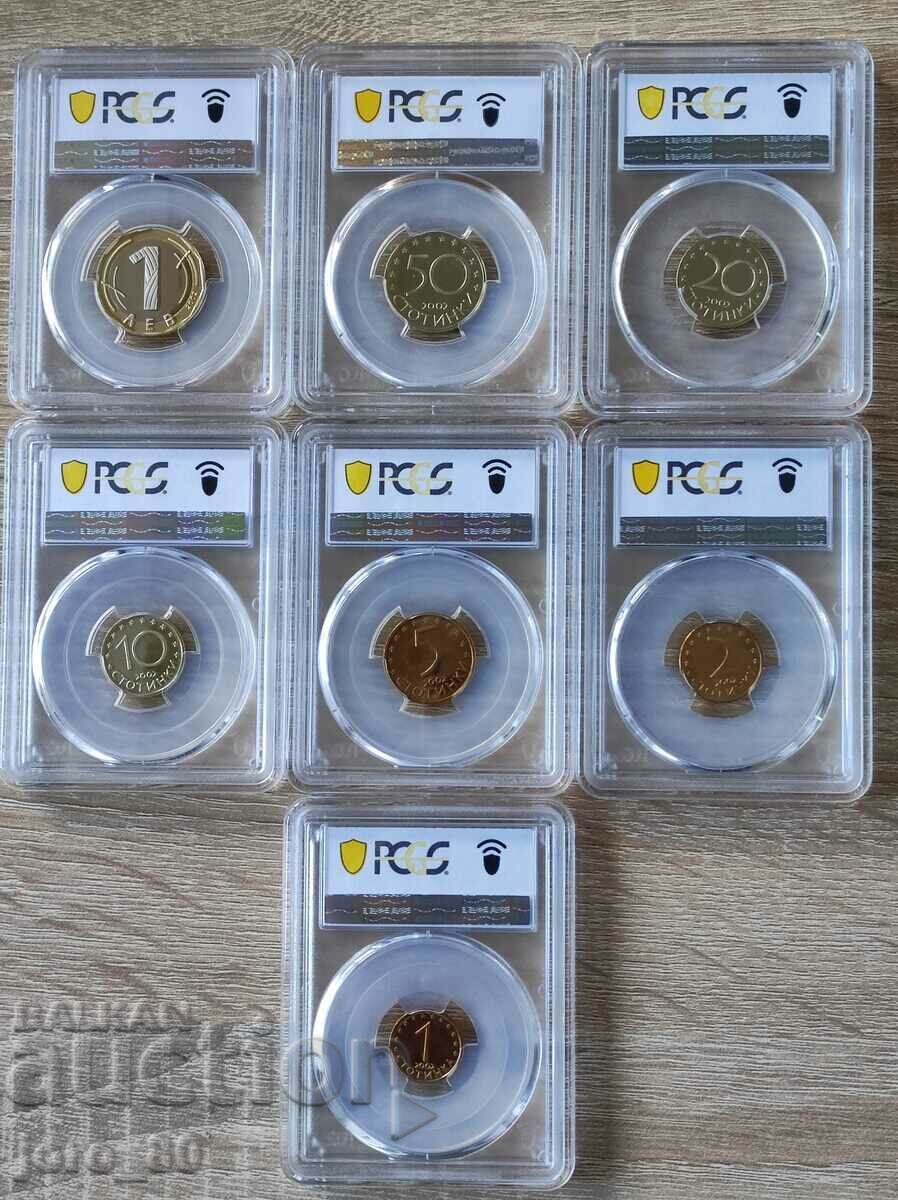 Exchange coin set 2002 year Bulgaria (matt-gloss) PCGS Exchange coin set 2002 year Bulgaria (matt-gloss) PCGS