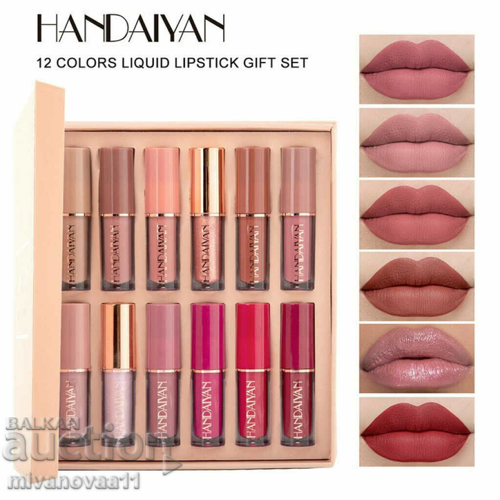 Set of 12 HANDAIYAN Liquid Long Lasting Matte Lipsticks