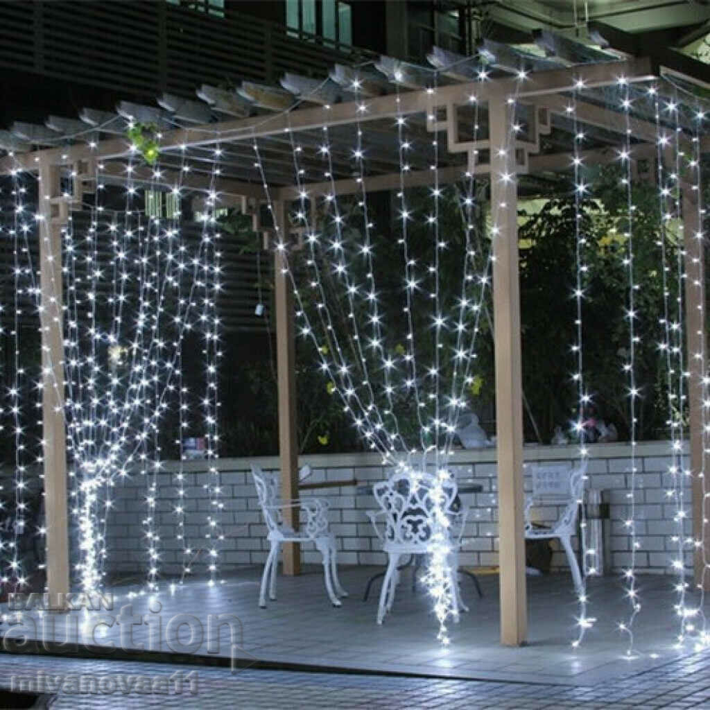 Christmas decoration - LED light curtain, 300x60 cm. Price - 25